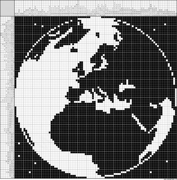 Вышивка белым по черному
