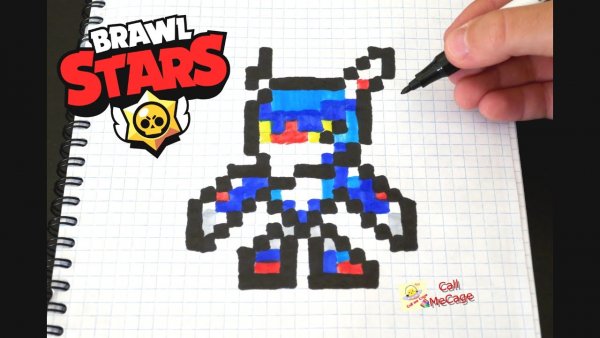 Рисунки по клеточкам Браво старс ворон