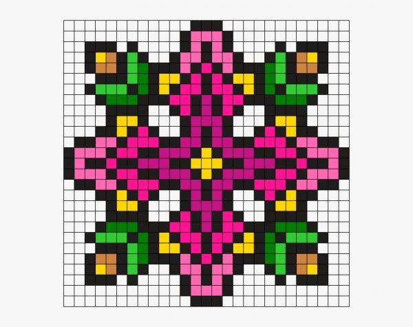 Разноцветные узоры по клеточкам