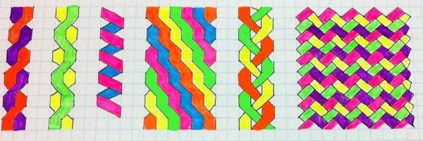 Узоры по клеточкам цветные