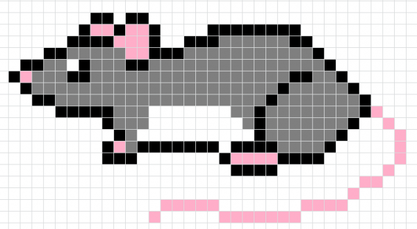 Нарисовать мышку по клеточкам