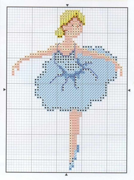Схема вышивки крестиком балерина