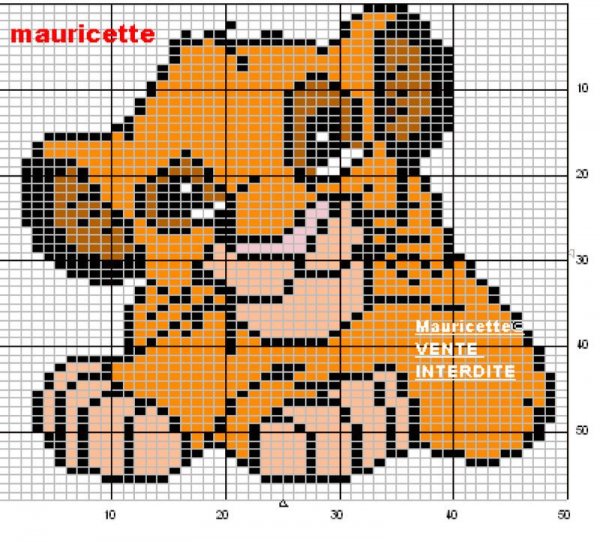 Симба вышивка крестом схема