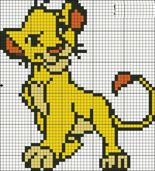 Рисунки по клеточкам Лев