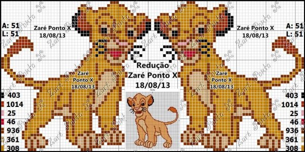 Схема вышивки Симба