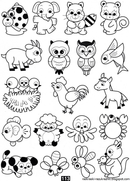 Несколько раскрасок на одном листе