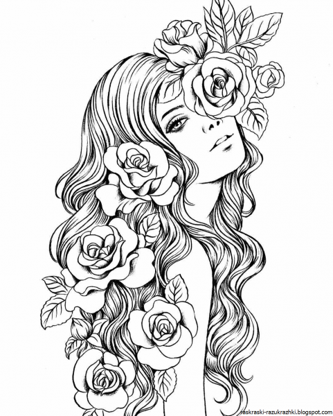 Раскраски для девочек цветы