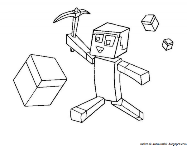 Майнкрафт раскраска для детей