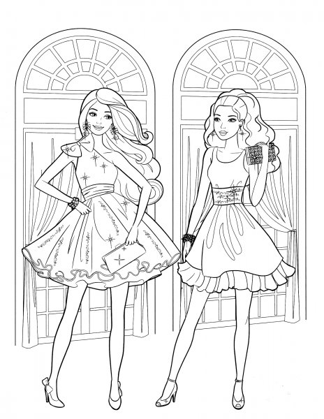 Кукла Барби раскраска