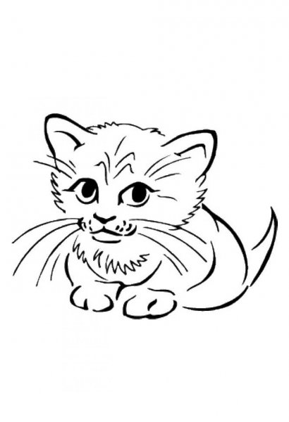 Кошка раскраска для детей