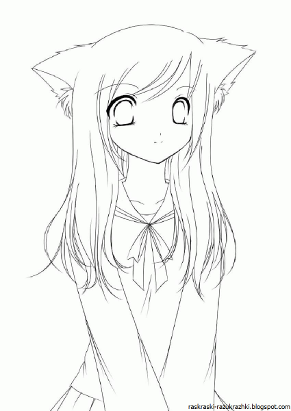 Раскраски аниме девушек