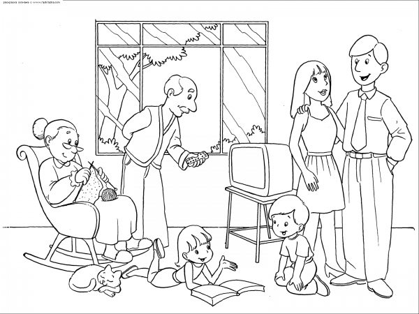 Раскраска семья