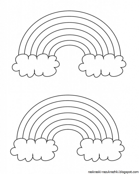 Радуга раскраска для малышей