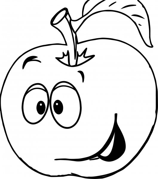 Яблоко раскраска для малышей