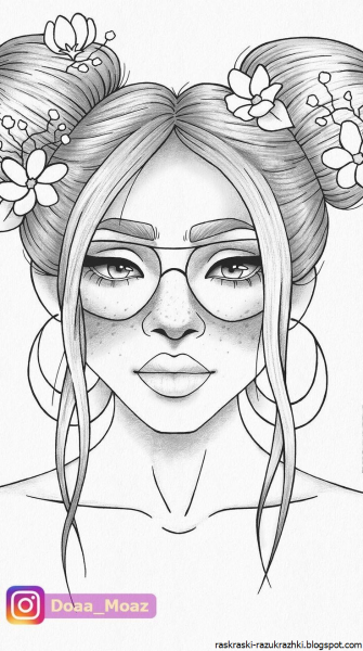 Раскраски девушки в стиле арт