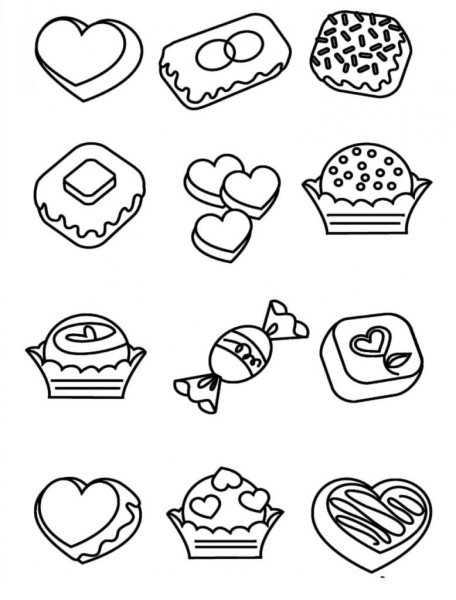 Сладости раскраска для детей