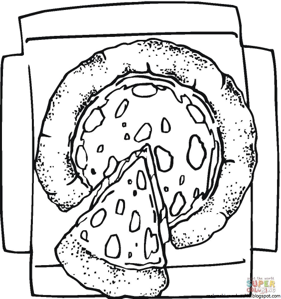 Пицца раскраска для детей