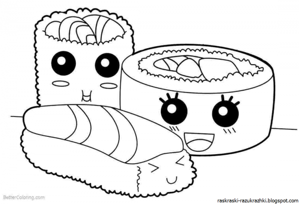 Раскраски милая еда