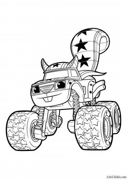 Раскраска монстр трак Вспыш