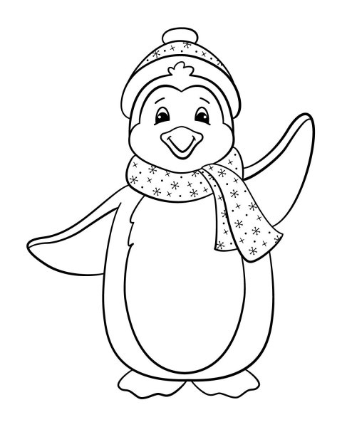Пингвин раскраска для детей