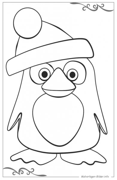 Пингвин раскраска для детей