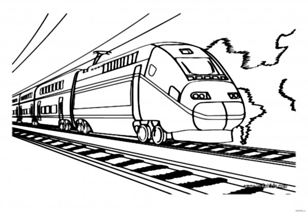 Раскраски поезда РЖД Сапсан