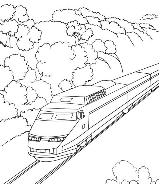 Паровозик раскраска для малышей