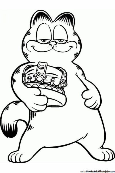 Раскраска кот Гарфилд