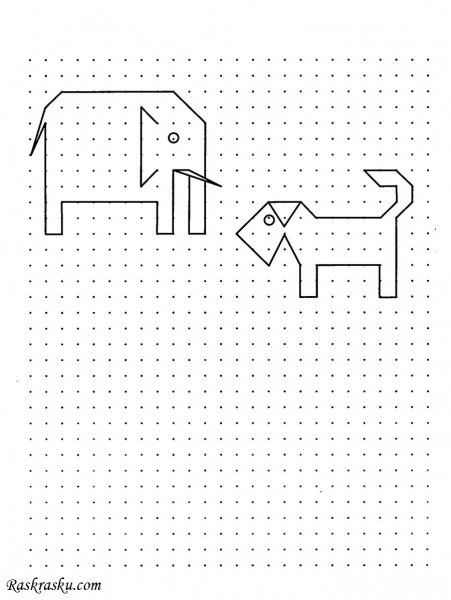 Копирование по точкам для дошкольников