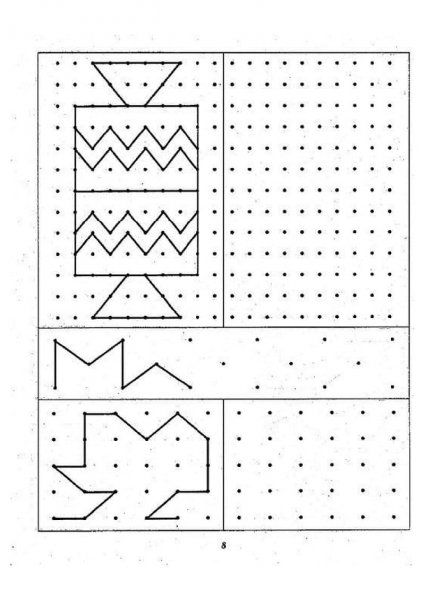 Узоры по точкам в тетради