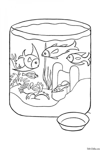 Раскраска рыбы в аквариуме