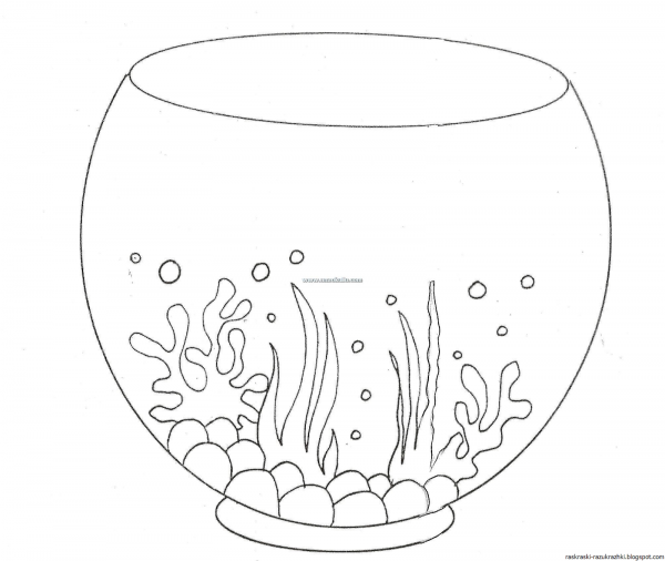 Шаблон аквариума для рисования