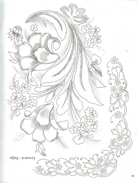 Эскиз росписи подноса