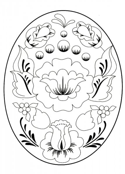 Жостовская роспись эскиз