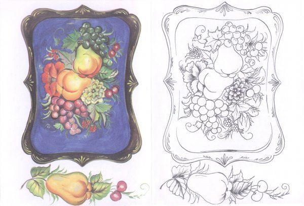 Хохлома роспись трафареты