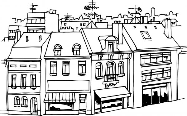 Раскраска город для детей