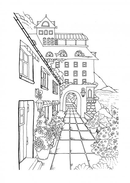 Раскраска город