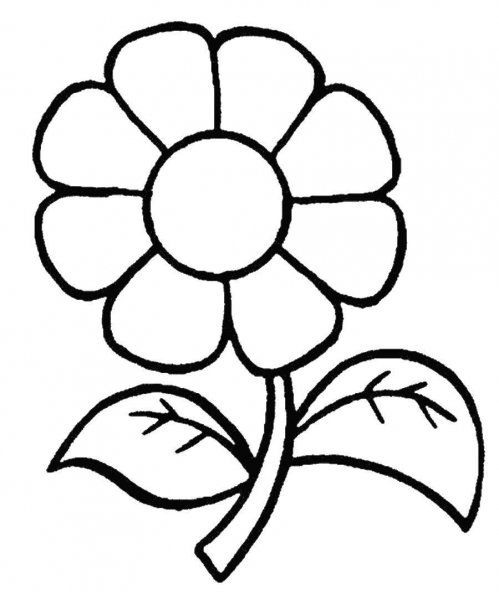 Цветочек раскраска для малышей