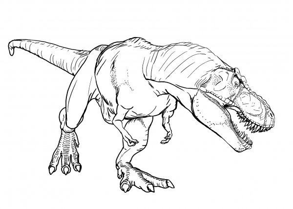 Раскраски парк Юрского периода Спинозавр