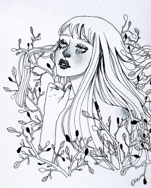 Черно белые рисунки для скетчбука