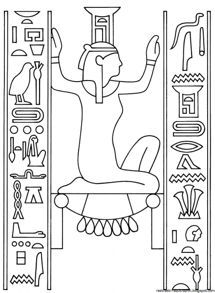 Египетский фараон Тутанхамон раскраска