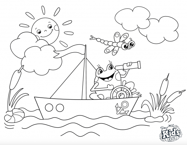 Кораблик для раскрашивания для детей
