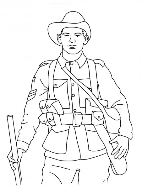 Военнослужащий раскраска