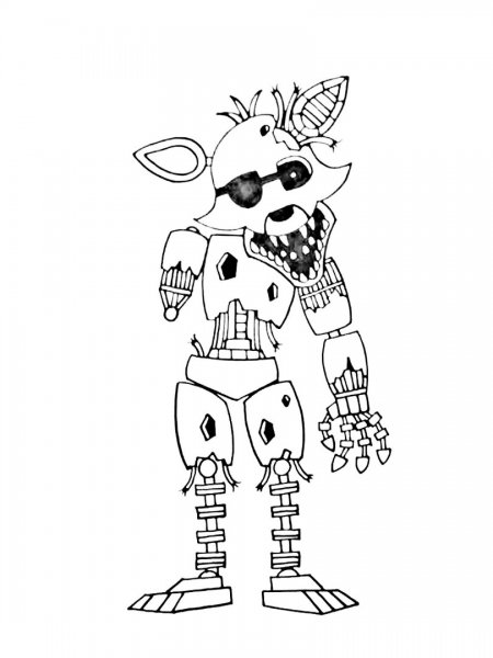 Раскраски Фокси из 5 ночей с Фредди