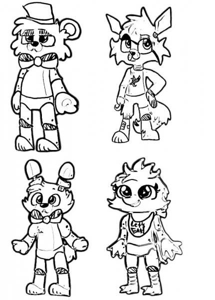 Раскраска АНИМАТРОНИКИ Фредди