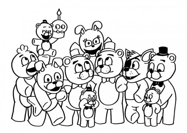 Раскраска АНИМАТРОНИКИ Фредди