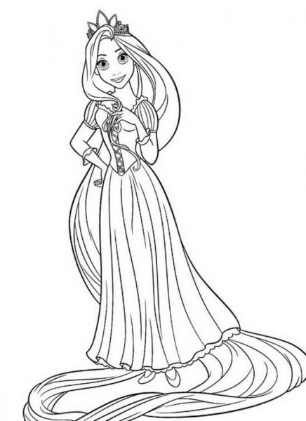 Раскраска принцесса Рапунцель а4