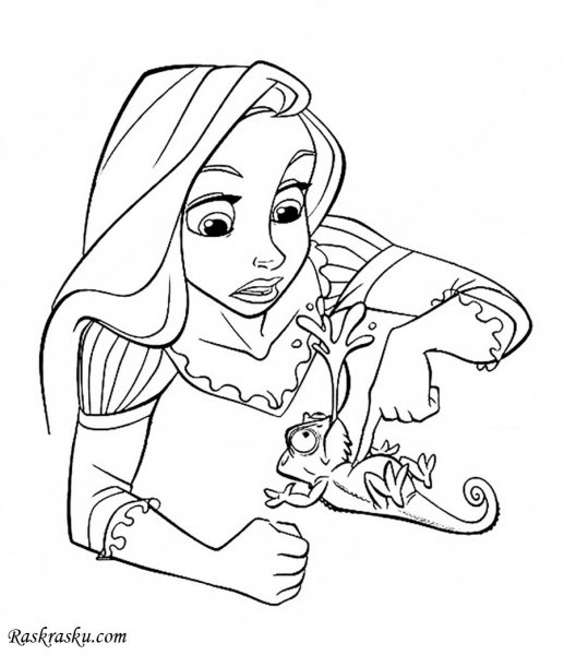 Разукрашка принцесса Рапунцель