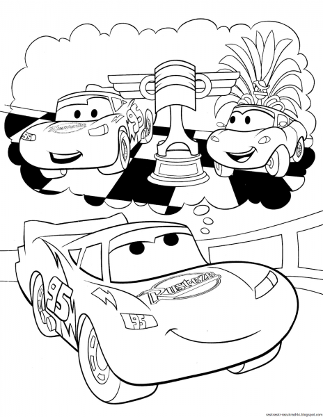 Раскраски Тачки Маккуин