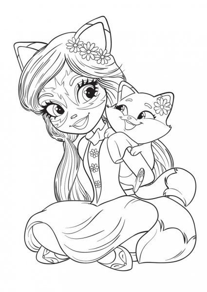 Раскраска Enchantimals лама